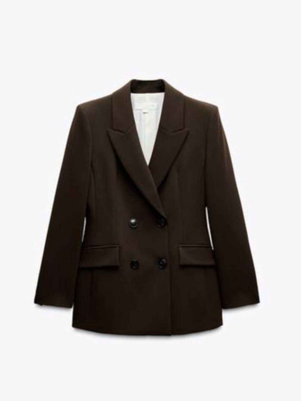 Zara Double Breasted Shoulder Pad Blazer